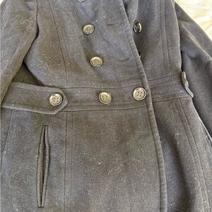 Calvin Klein Charcoal Double-Breasted Pea Coat